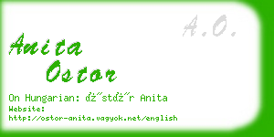anita ostor business card